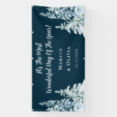 カスタマイズ可能なお祝い冬の結婚式 横断幕 (縦)