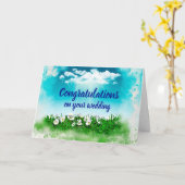 カスタマイズ可能なお祝い結婚のデイジー カード (黄色い花)