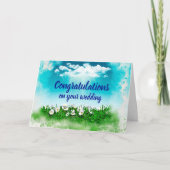 カスタマイズ可能なお祝い結婚のデイジー カード (正面)