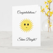 カスタマイズ可能なお祝い輝きを明るく輝く白 カード (黄色い花)