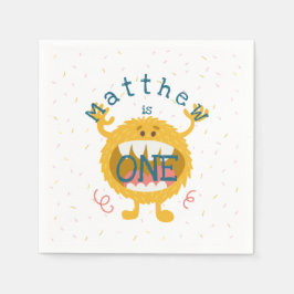 カスタマイズ可能なかわいいイエローモンスター スタンダードカクテルナプキン