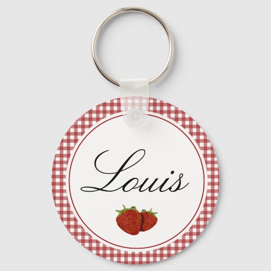 カスタマイズ可能なかわいいイチゴ キーホルダー (正面)