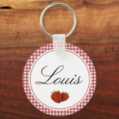 カスタマイズ可能なかわいいイチゴ キーホルダー (正面)