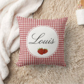 カスタマイズ可能なかわいいイチゴ クッション (ブランケット)