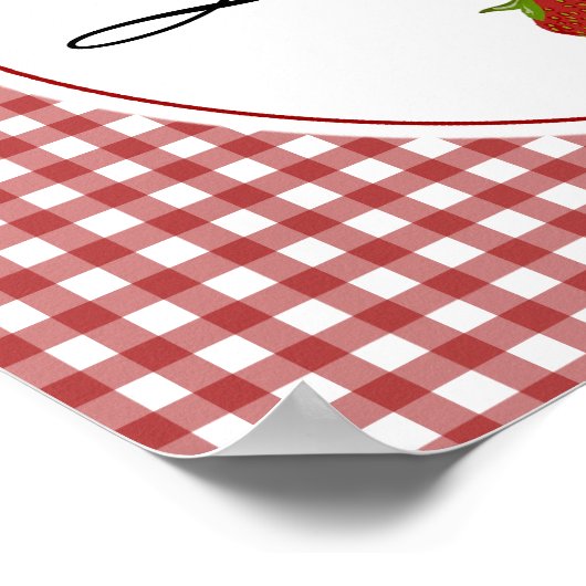 カスタマイズ可能なかわいいイチゴ ポスター (角)