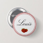 カスタマイズ可能なかわいいイチゴ 缶バッジ (正面&裏面)