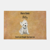 カスタマイズ可能なかわいいウェスティドアマット ドアマット (正面)