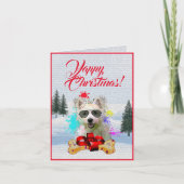 カスタマイズ可能なかわいいウェスティドグクリスマスカード カード (正面)