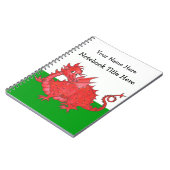 カスタマイズ可能なかわいいウェールズ赤いドラゴンノート ノートブック (左側)