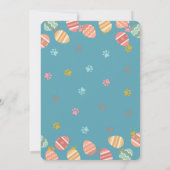 カスタマイズ可能なかわいいオレンジキャットバニーイースター 招待状 (裏面)