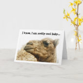 カスタマイズ可能なかわいいキャメルフォトグリーティングカード カード (黄色い花)