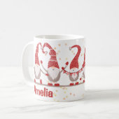 カスタマイズ可能なかわいいクリスマスギフトホリデーサンタ コーヒーマグカップ (正面左)