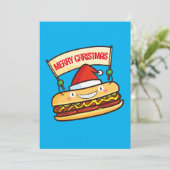 カスタマイズ可能なかわいいクリスマスホットドッグのバナー 招待状 (スタンド正面)
