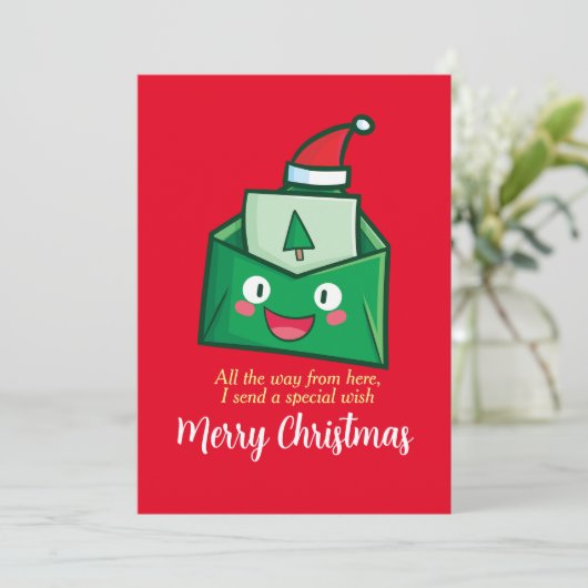 カスタマイズ可能なかわいいクリスマスレター 招待状 (スタンド正面)