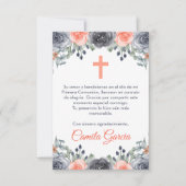 カスタマイズ可能なかわいいサーモン初の聖餐式 サンキューカード (正面)