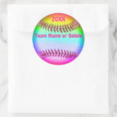 カスタマイズ可能なかわいいソフトボカラフルールステッカー ラウンドシール (バッグ)