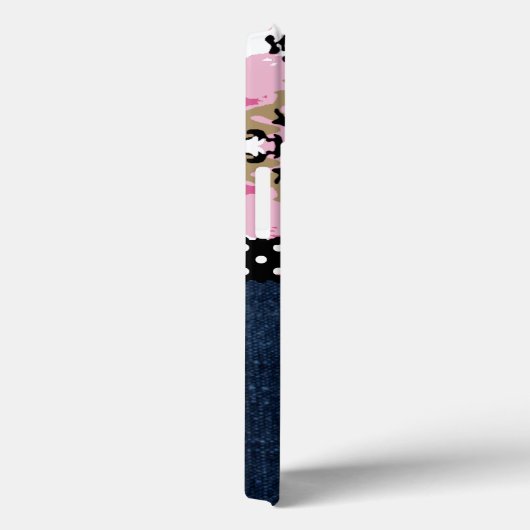 カスタマイズ可能なかわいいダークブルージーンズピンクアントラー迷彩柄 Case-Mate iPhoneケース (裏面 / 右)