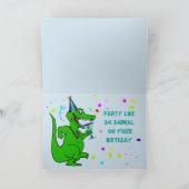 カスタマイズ可能なかわいいバースデー・カードのわに カード (内部)