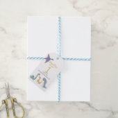 カスタマイズ可能なかわいいパステル恐竜誕生日 ギフトタグ (より糸付き)