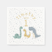 カスタマイズ可能なかわいいパステル恐竜誕生日