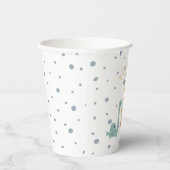 カスタマイズ可能なかわいいパステル恐竜誕生日 紙コップ (右)