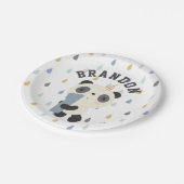 カスタマイズ可能なかわいいパンダ初誕生日バルーン ペーパープレート (アングル)