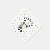 カスタマイズ可能なかわいいパンダ初誕生日 スタンダードカクテルナプキン (角)