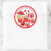 カスタマイズ可能なかわいいファッション絵文字とショッピング ラウンドシール (バッグ)