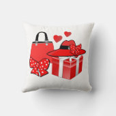 カスタマイズ可能なかわいいファッション絵文字とショッピングThro クッション (裏面)