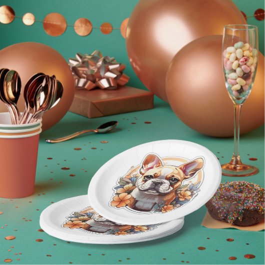 カスタマイズ可能なかわいいフランス語 ペーパープレート (複数)