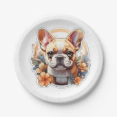 カスタマイズ可能なかわいいフランス語 ペーパープレート (正面)