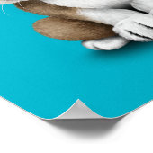 カスタマイズ可能なかわいいブルドッグパピーDjヘッドフォン付き ポスター (角)