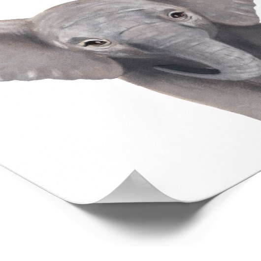 カスタマイズ可能なかわいいベビーゾウの子供のポスター ポスター (角)