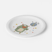 カスタマイズ可能なかわいいモンスター（バルーン付き）誕生日 ペーパープレート (アングル)