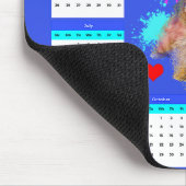 カスタマイズ可能なかわいいモーキードグカレンダー マウスパッド (コーナー)