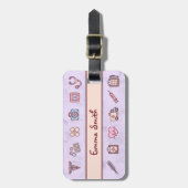 カスタマイズ可能なかわいいヤミかわいいパステル ラゲッジタグ (正面縦)