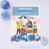 カスタマイズ可能なかわいいヤード販売、ガレージ販売招待状 チラシ (シングル)