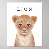 カスタマイズ可能なかわいいライオンの赤ちゃんの子供用ポスター ポスター (正面)