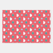 カスタマイズ可能なかわいいラグドール猫のクリスマス ラッピングペーパーシート (正面3)