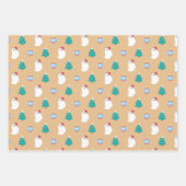 カスタマイズ可能なかわいいラグドール猫のクリスマス ラッピングペーパーシート (正面)