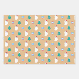 カスタマイズ可能なかわいいラグドール猫のクリスマス ラッピングペーパーシート