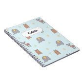 カスタマイズ可能なかわいい北欧動物のパターンなし ノートブック (右側)