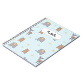 カスタマイズ可能なかわいい北欧動物のパターンなし ノートブック (左側)