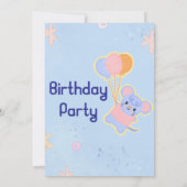 カスタマイズ可能なかわいい子供の誕生日招待状 招待状 (裏面)