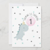 カスタマイズ可能なかわいい恐竜誕生日招待状 招待状 (正面)