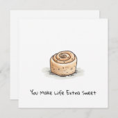 カスタマイズ可能なかわいい水彩シナモン転が シーズンカード (正面/裏面)