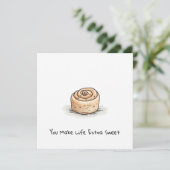 カスタマイズ可能なかわいい水彩シナモン転が シーズンカード (スタンド正面)