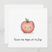 カスタマイズ可能なかわいい水色チビ(小さくかわいく書いた感じ)Apple シーズンカード (正面/裏面)