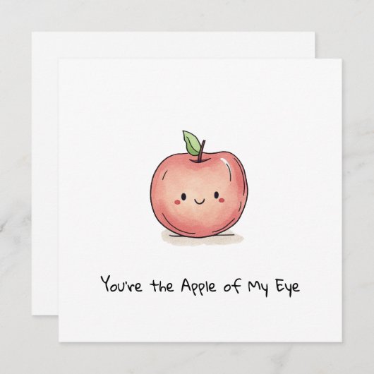 カスタマイズ可能なかわいい水色チビ（小さくかわいく書いた感じ）Apple シーズンカード (正面/裏面)