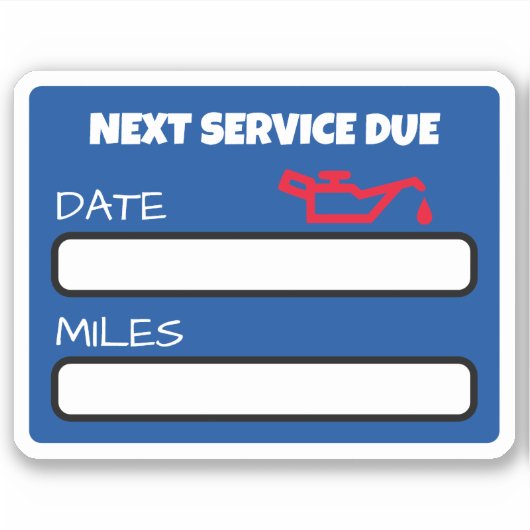 カスタマイズ可能なかわいい油変更リマインダー油変更 シール (正面)